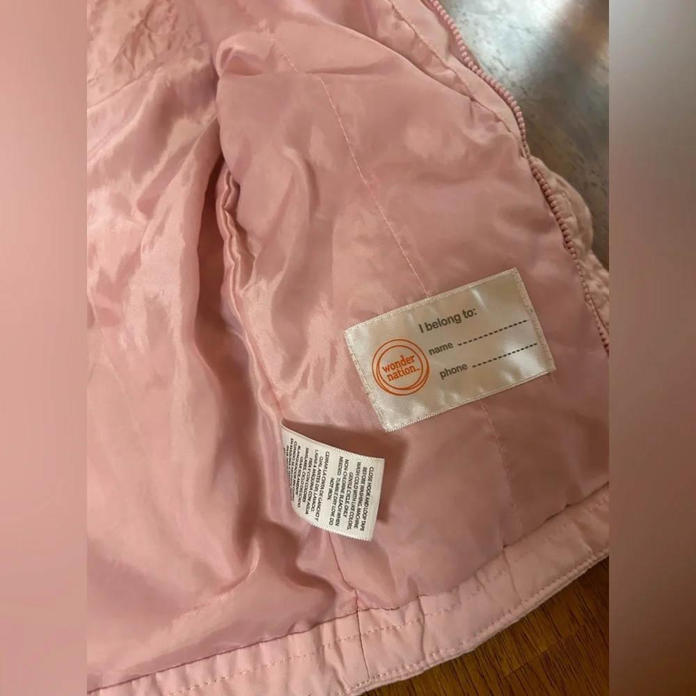 Girls Blush Pink Hooded Spring Jacket | Sherpa-Lined Hood | 3T